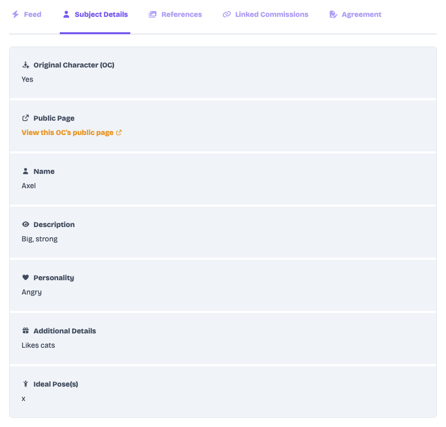 Subject Details Tab